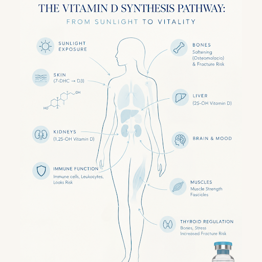 The Vitamin D Synthesis Pathway: From Sunlight to Vitality