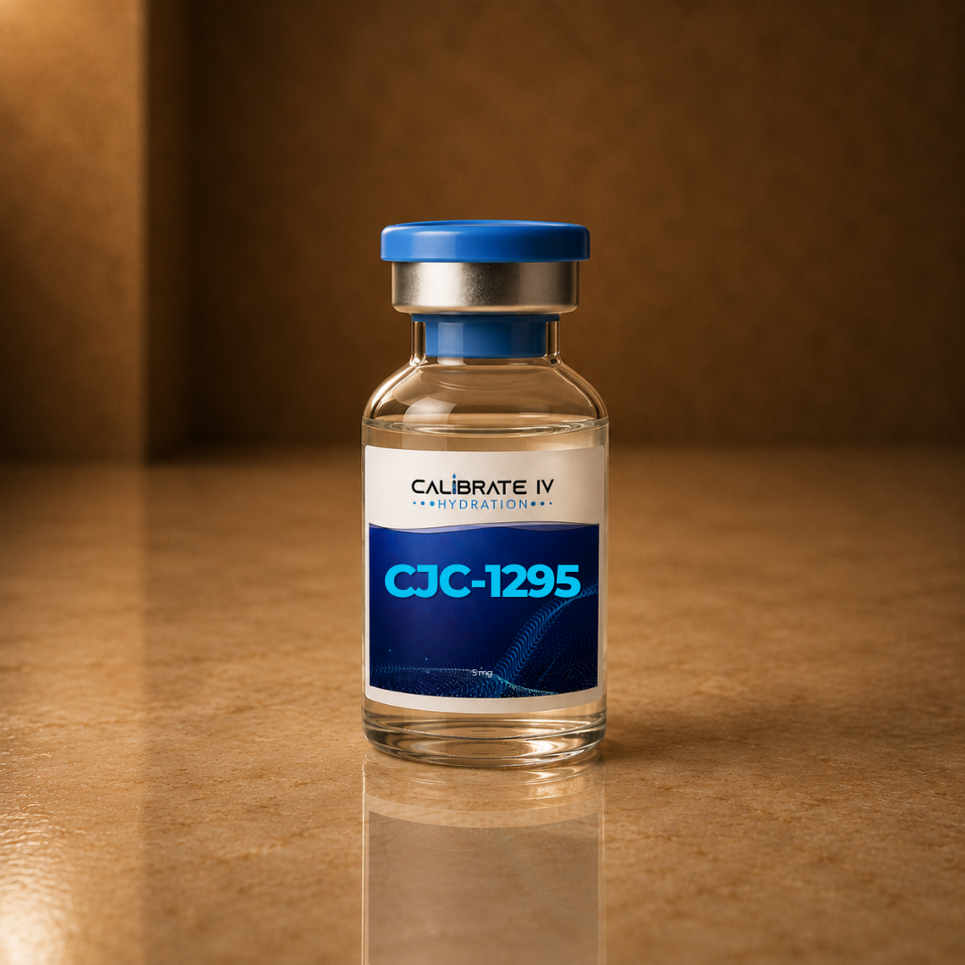 CJC-1295 growth hormone peptide vial for metabolic and recovery support, Calibrate iv