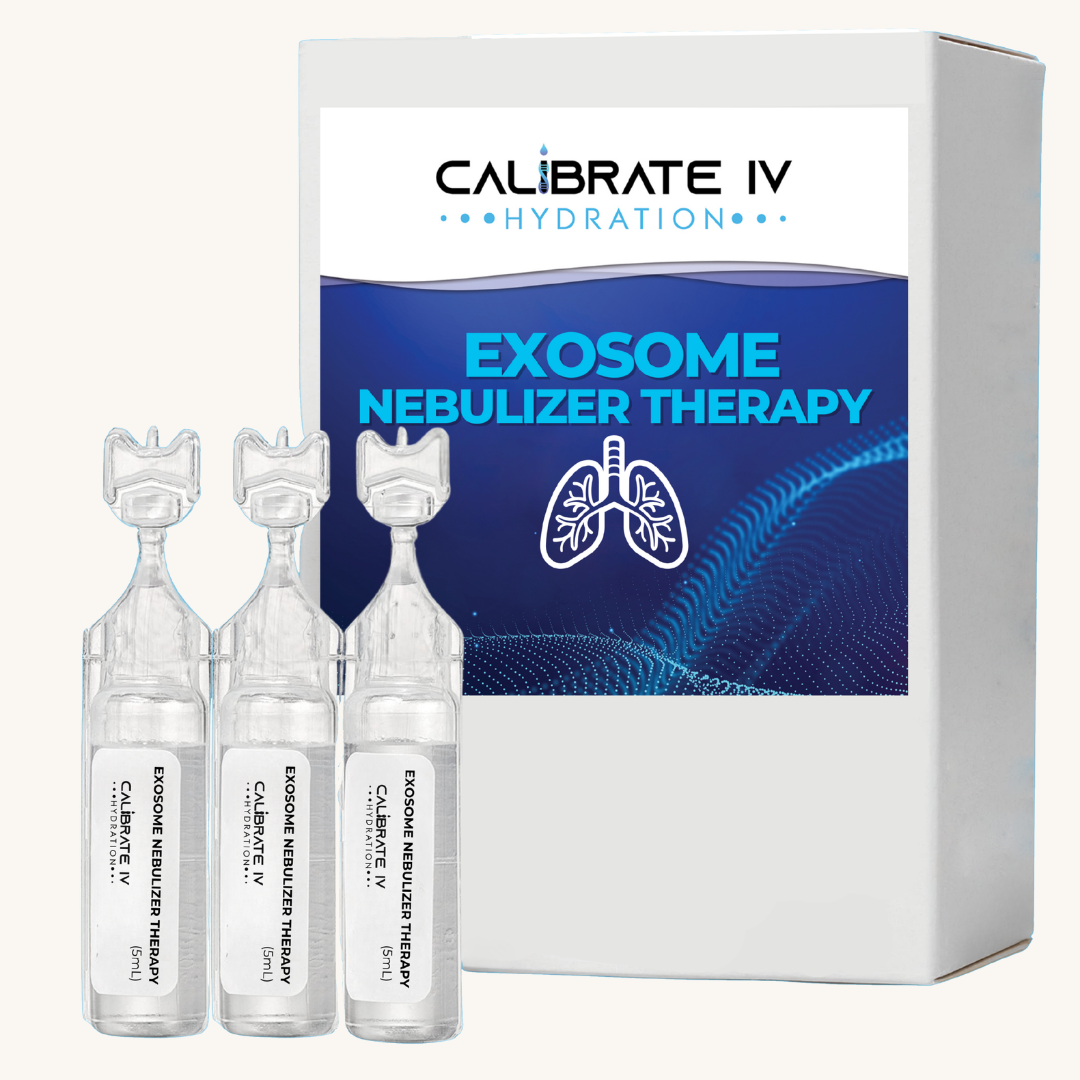 Calibrate IV Exosome Nebulizer Kit with portable mesh nebulizer for lung tissue regeneration and post-viral recovery