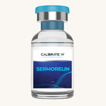 Sermorelin GHRH peptide injection vial for growth hormone support, Calibrate IV